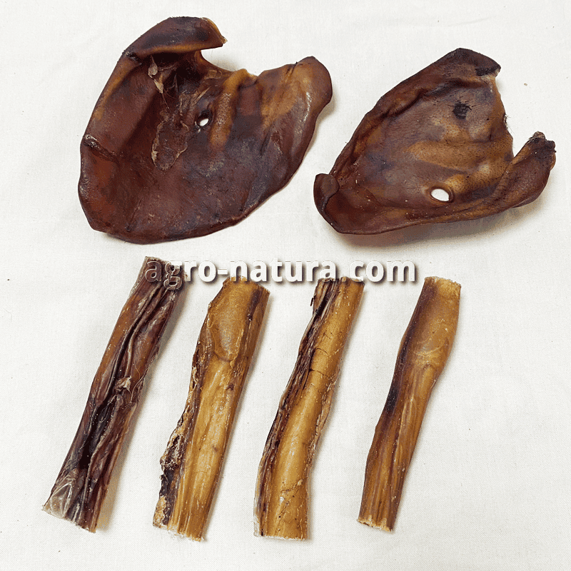 snack naturales deshidratados pack de orejas de cerdo y nervio de toro comprar online